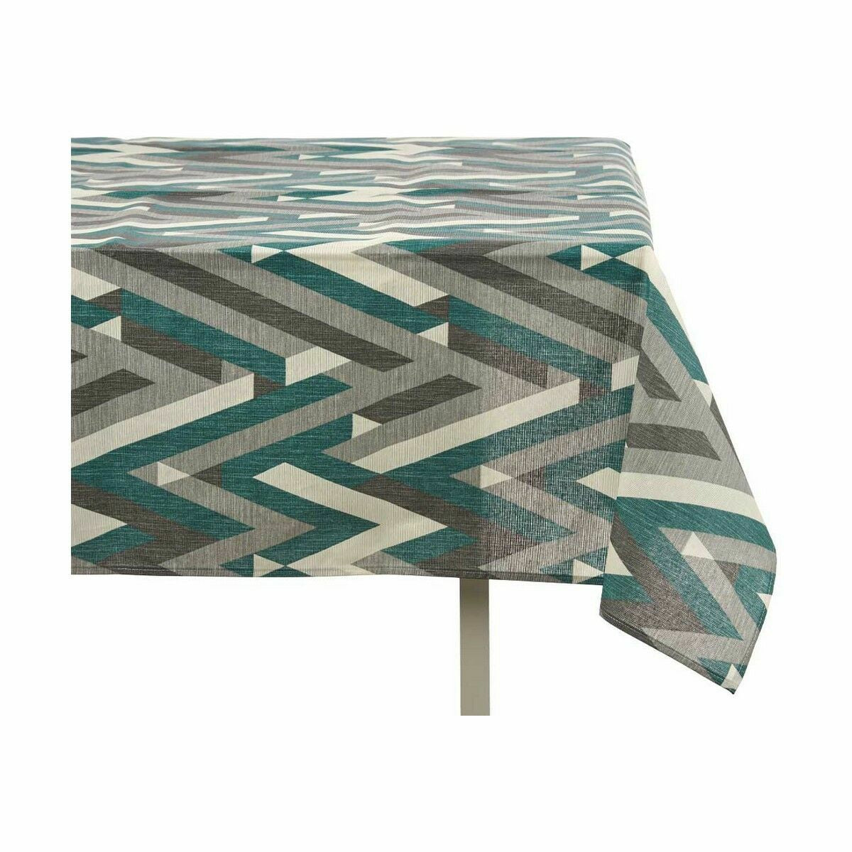 Stain-resistant Canvas Tablecloth Stripes 140 x 180 cm Green (10 Units)