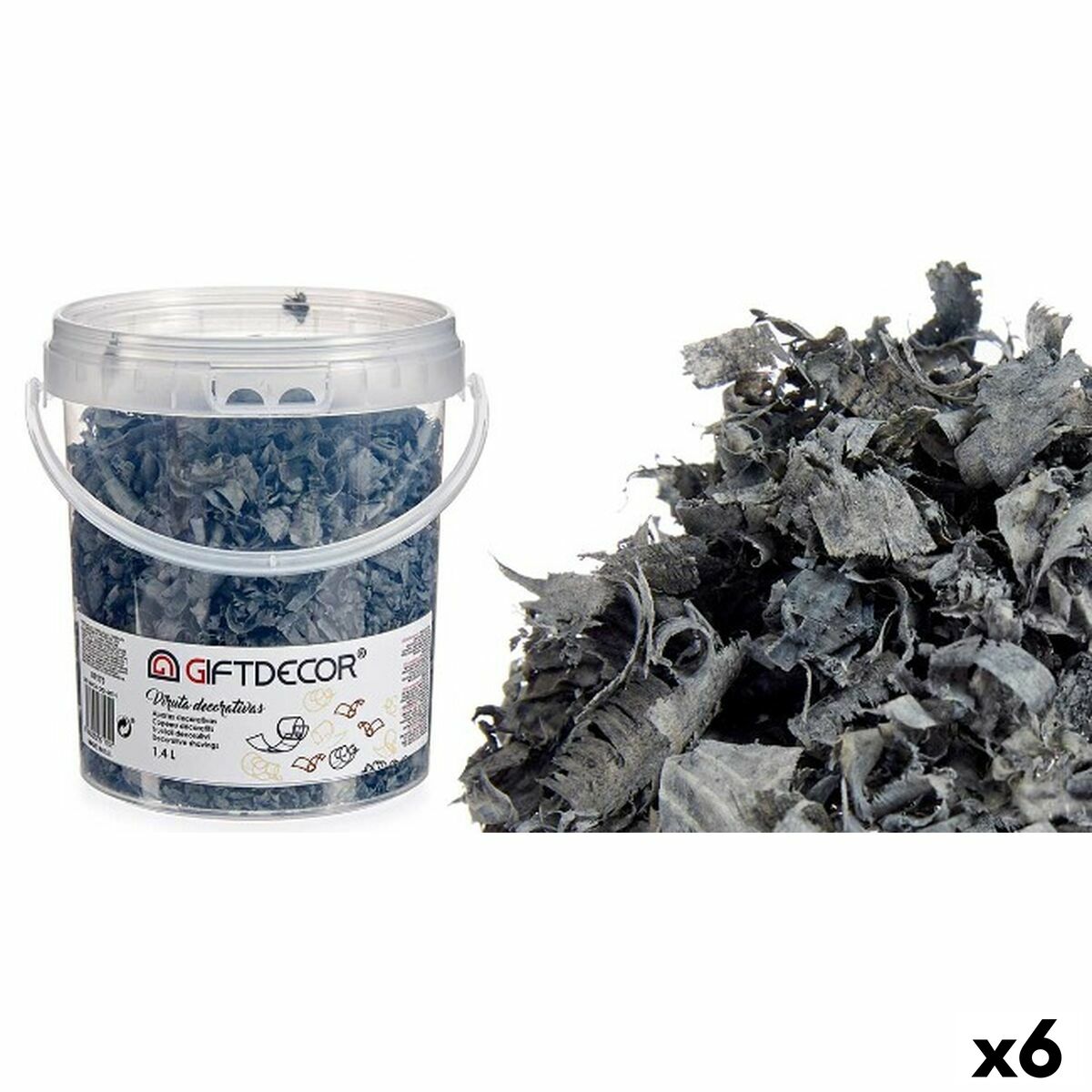 Viruta Decorativa 1,4 L Gris oscuro (6 Unidades)