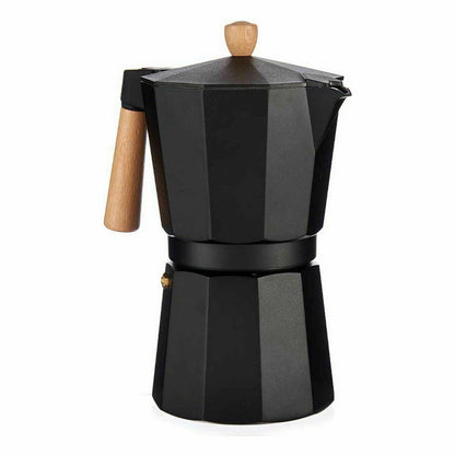 Cafetera Italiana Madera Aluminio 650 ml (12 Unidades)