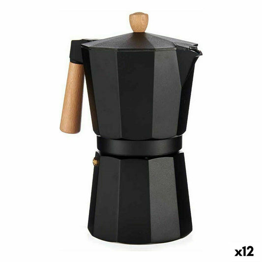 Cafetera Italiana Madera Aluminio 650 ml (12 Unidades)