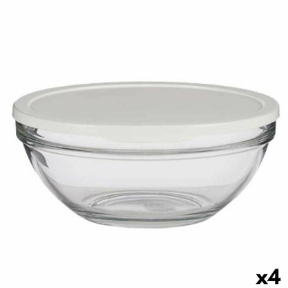 Fiambrera Redonda con Tapa Chefs Blanco 2,5 L 23,7 x 10,1 x 23,7 cm (4 Unidades)