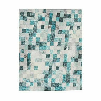 Stain-resistant canvas tablecloth, checkered, 140 x 180 cm, turquoise (6 units)