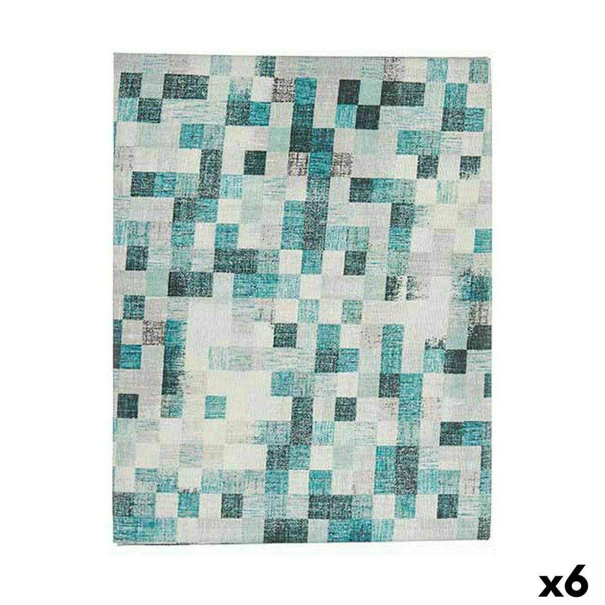 Stain-resistant canvas tablecloth, checkered, 140 x 180 cm, turquoise (6 units)