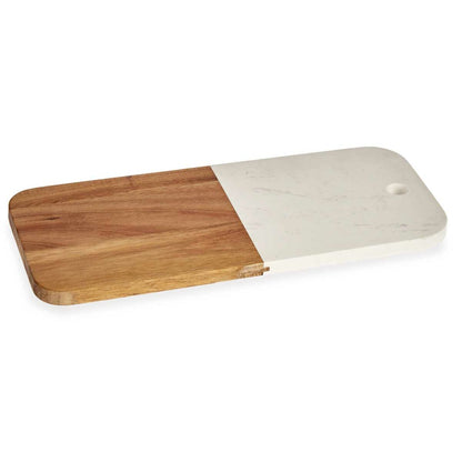 Tabla de cortar Blanco Mármol Madera de acacia 18 x 1,5 x 38 cm (8 Unidades)