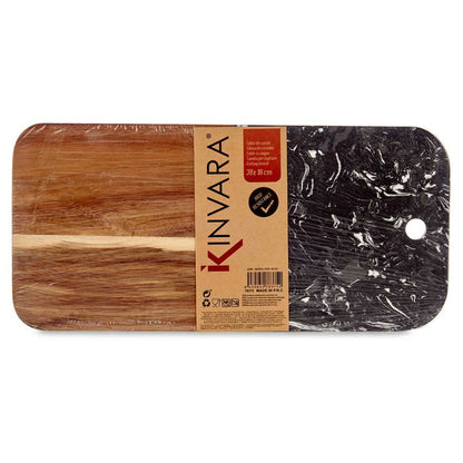 Tabla de cortar Negro Mármol Madera de acacia 18 x 1,5 x 38 cm (8 Unidades)