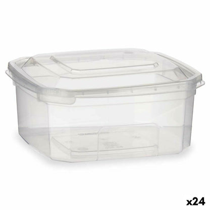 Rectangular Lunch Box with Transparent Lid Polypropylene 500 ml 12.3 x 6 x 13 cm (24 Units)