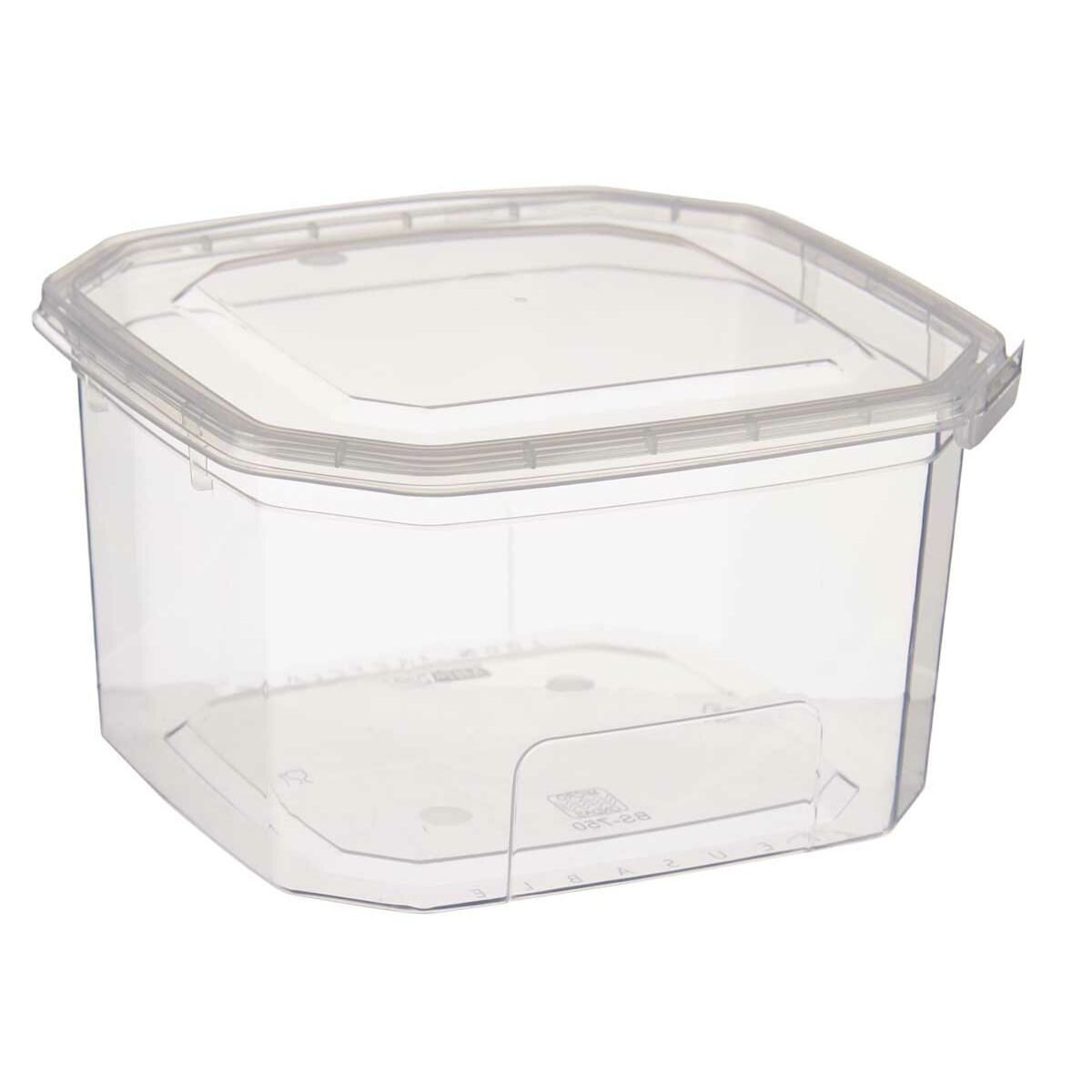 Rectangular Lunch Box with Transparent Lid Polypropylene 750 ml 12.8 x 7.5 x 13.5 cm (24 Units)