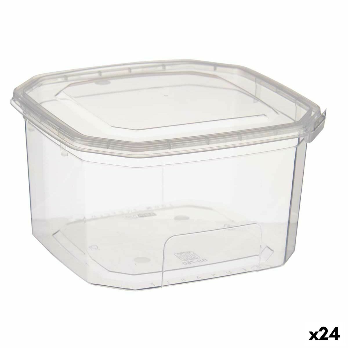 Rectangular Lunch Box with Transparent Lid Polypropylene 750 ml 12.8 x 7.5 x 13.5 cm (24 Units)