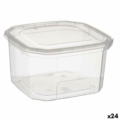 Rectangular Lunch Box with Transparent Lid Polypropylene 750 ml 12.8 x 7.5 x 13.5 cm (24 Units)