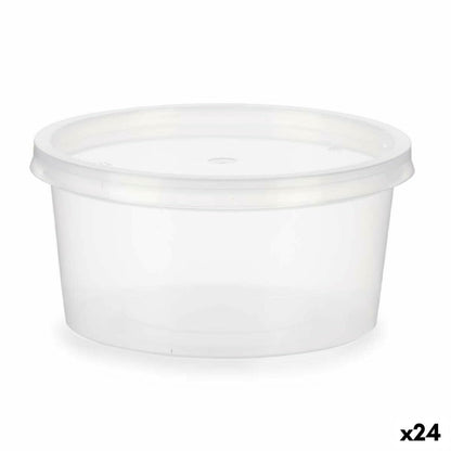 Round Lunch Box with Transparent Lid Polypropylene 500 ml 12.5 x 6.2 x 12.5 cm (24 Units)