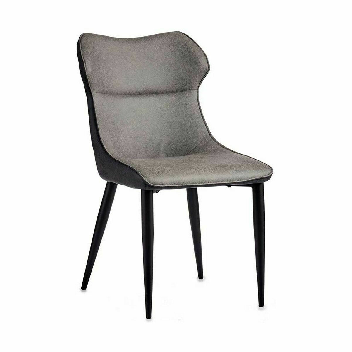 Black Steel Grey Armchair 49 x 86 x 60 cm (2 Units)