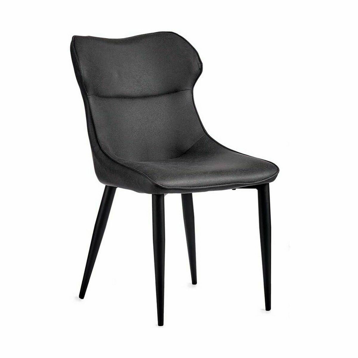 Black Anthracite Steel Armchair 49 x 86 x 60 cm (2 Units)