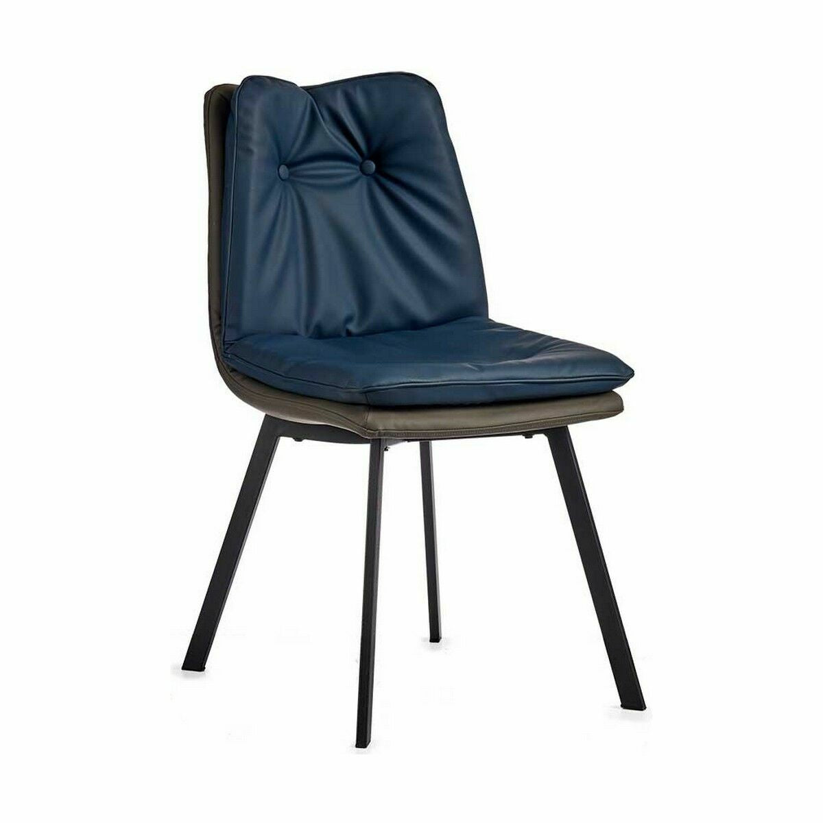 Sillón Botones Azul Negro Gris Acero 62 x 85 x 47 cm (2 Unidades)