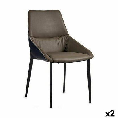 Steel Grey Blue Braided Armchair 50 x 87 x 61 cm (2 Units)