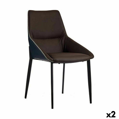 Braided Armchair Blue Brown Steel 50 x 87 x 61 cm (2 Units)