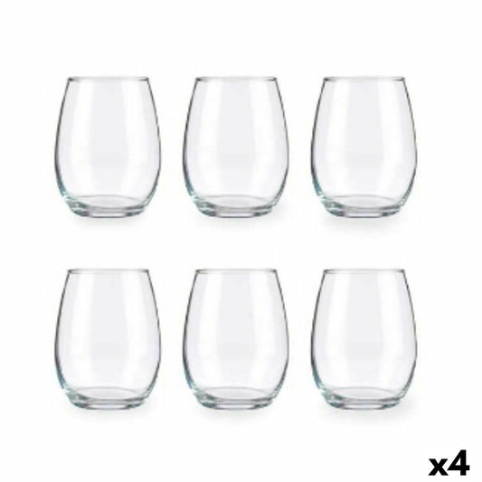 Amber Transparent Glass Cup Set 350 ml (4 Units)