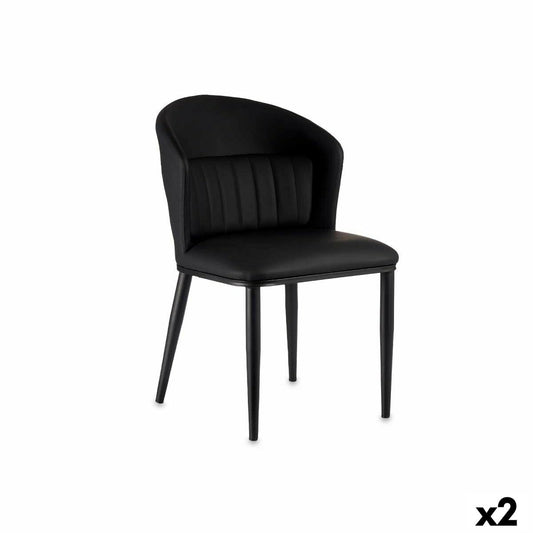 Black Round Steel Armchair 51 x 83.5 x 54 cm (2 Units)