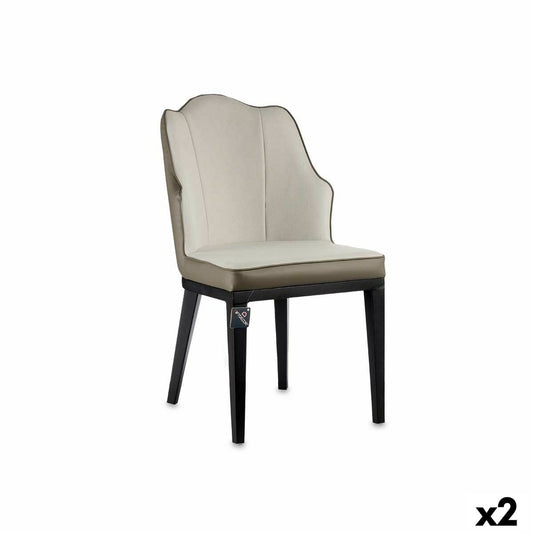 Shell Armchair Black Steel Grey 48 x 88 x 60 cm (2 Units)