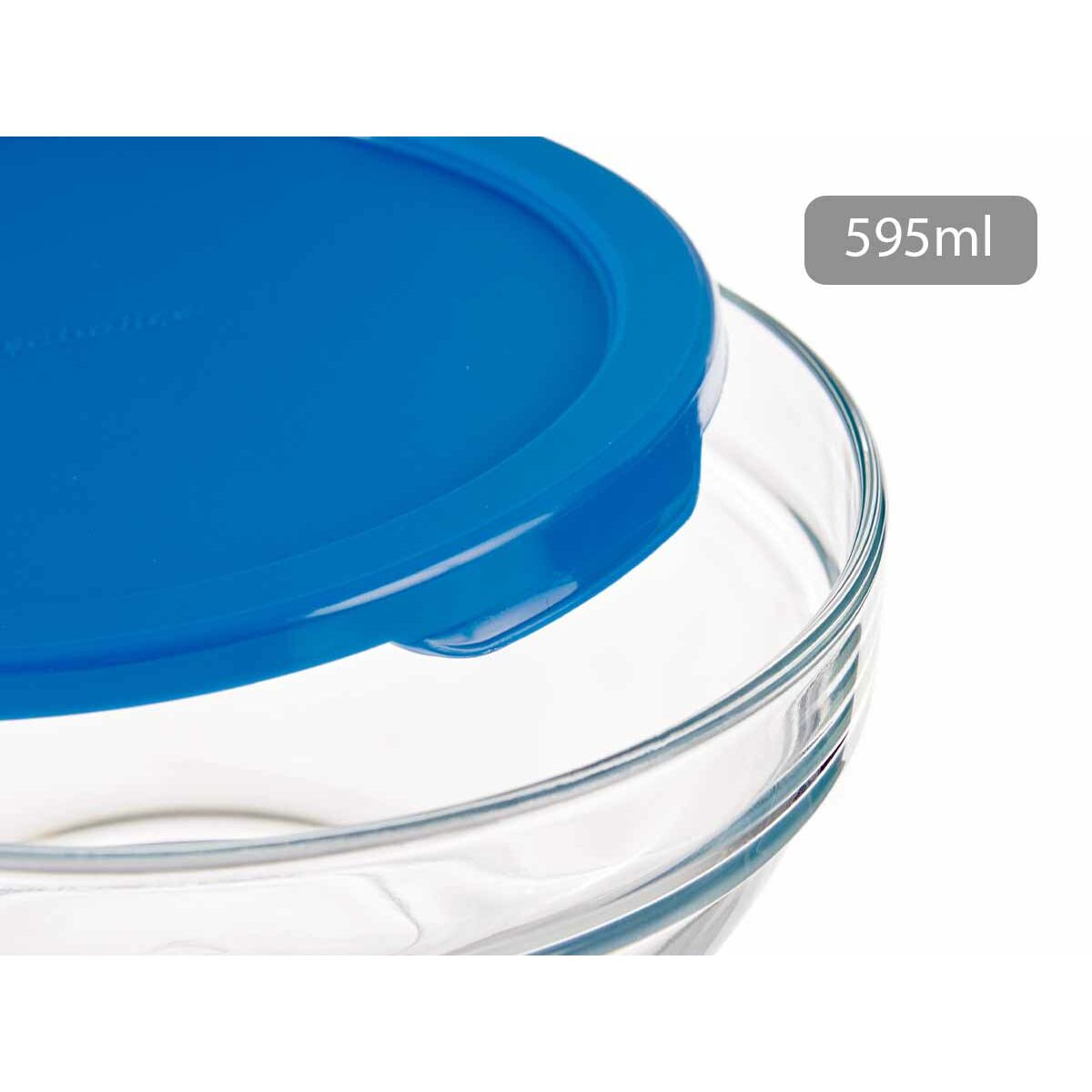 Fiambrera Redonda con Tapa Chefs Azul 595 ml 14 x 6,3 x 14 cm (6 Unidades)