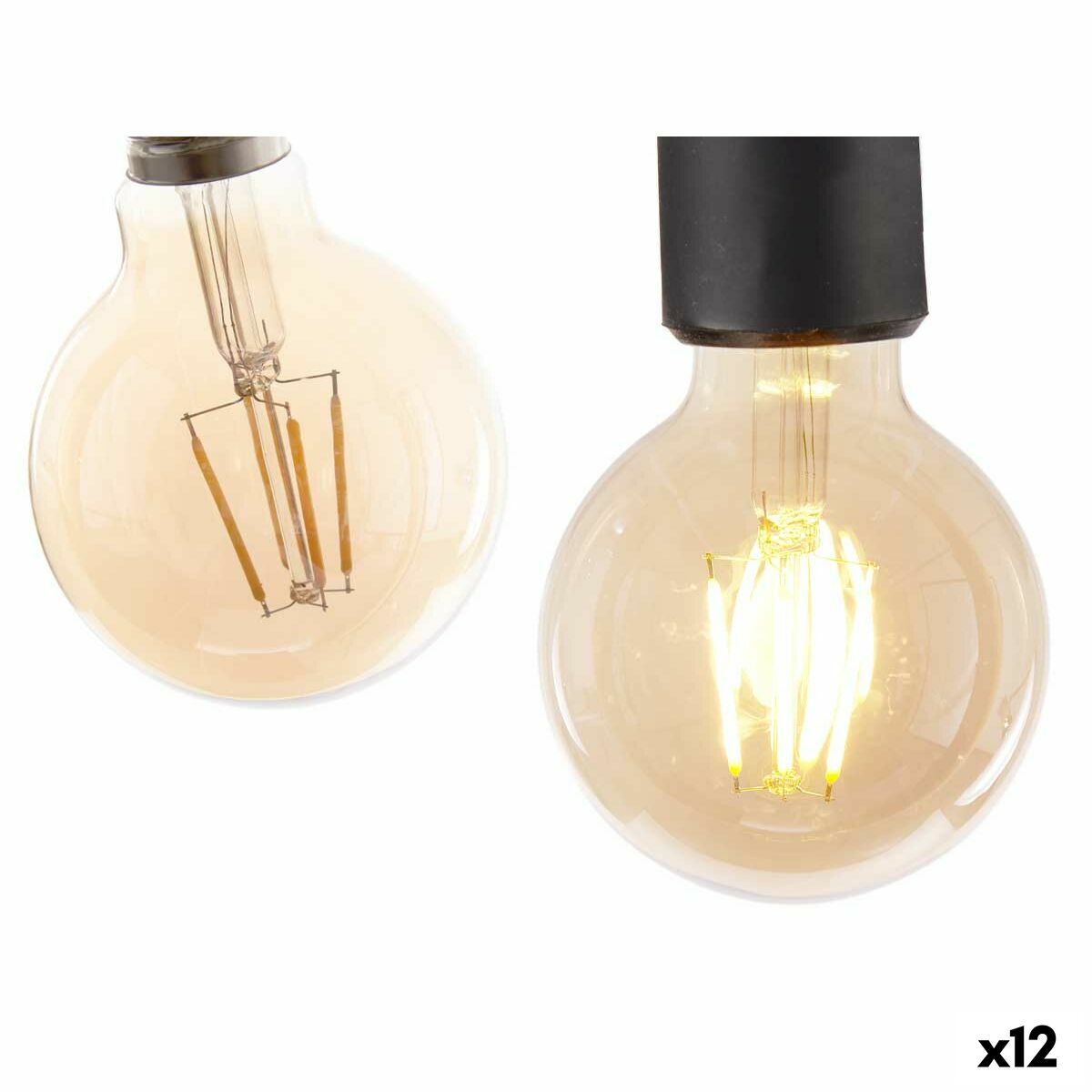 Bombilla LED E27 Vintage Transparente 4 W 8 x 12 x 8 cm (12 Unidades)