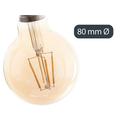 Bombilla LED E27 Vintage Transparente 4 W 8 x 12 x 8 cm (12 Unidades)