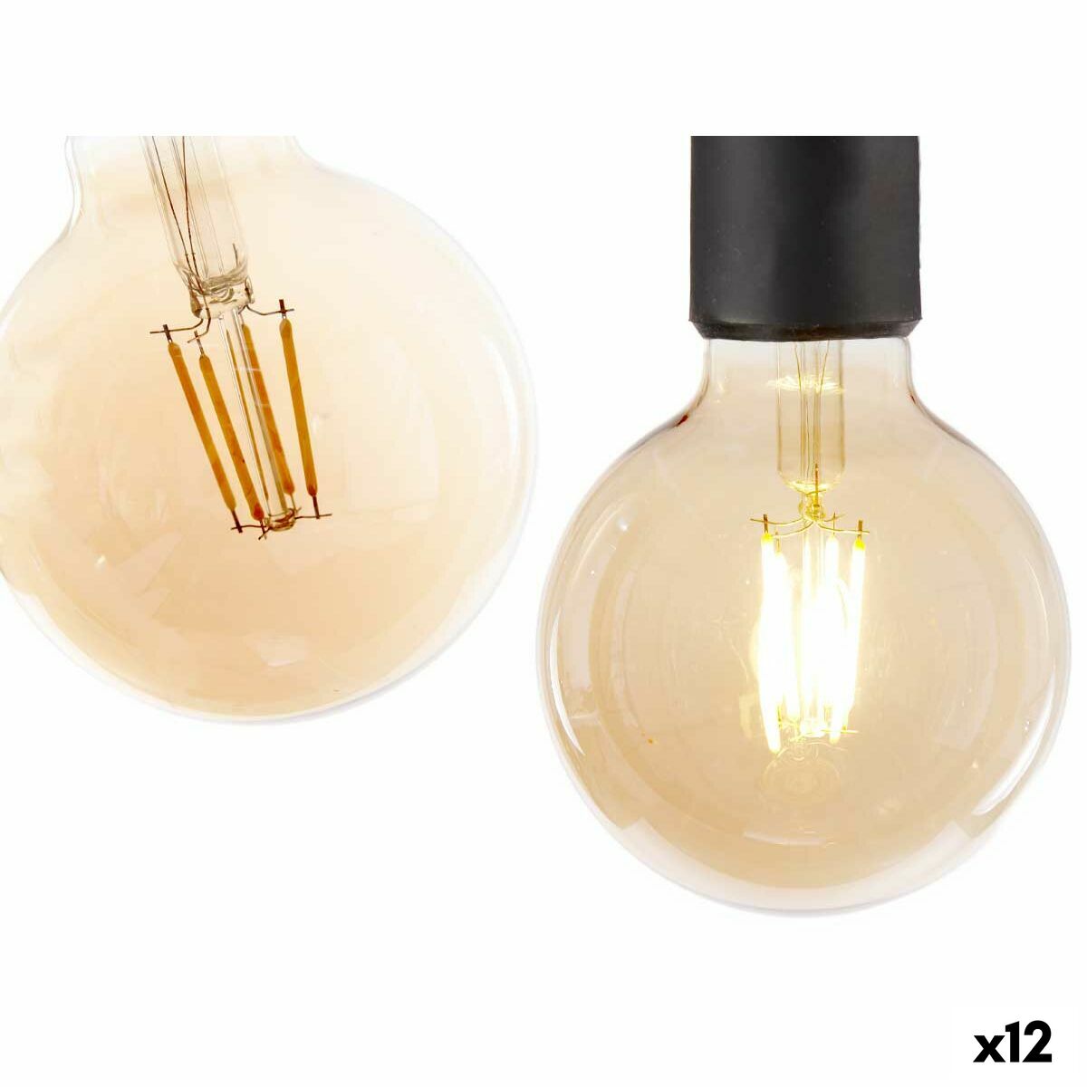 Vintage LED Bulb E27 Transparent 4 W 9.5 x 14 x 9.5 cm (12 Units)