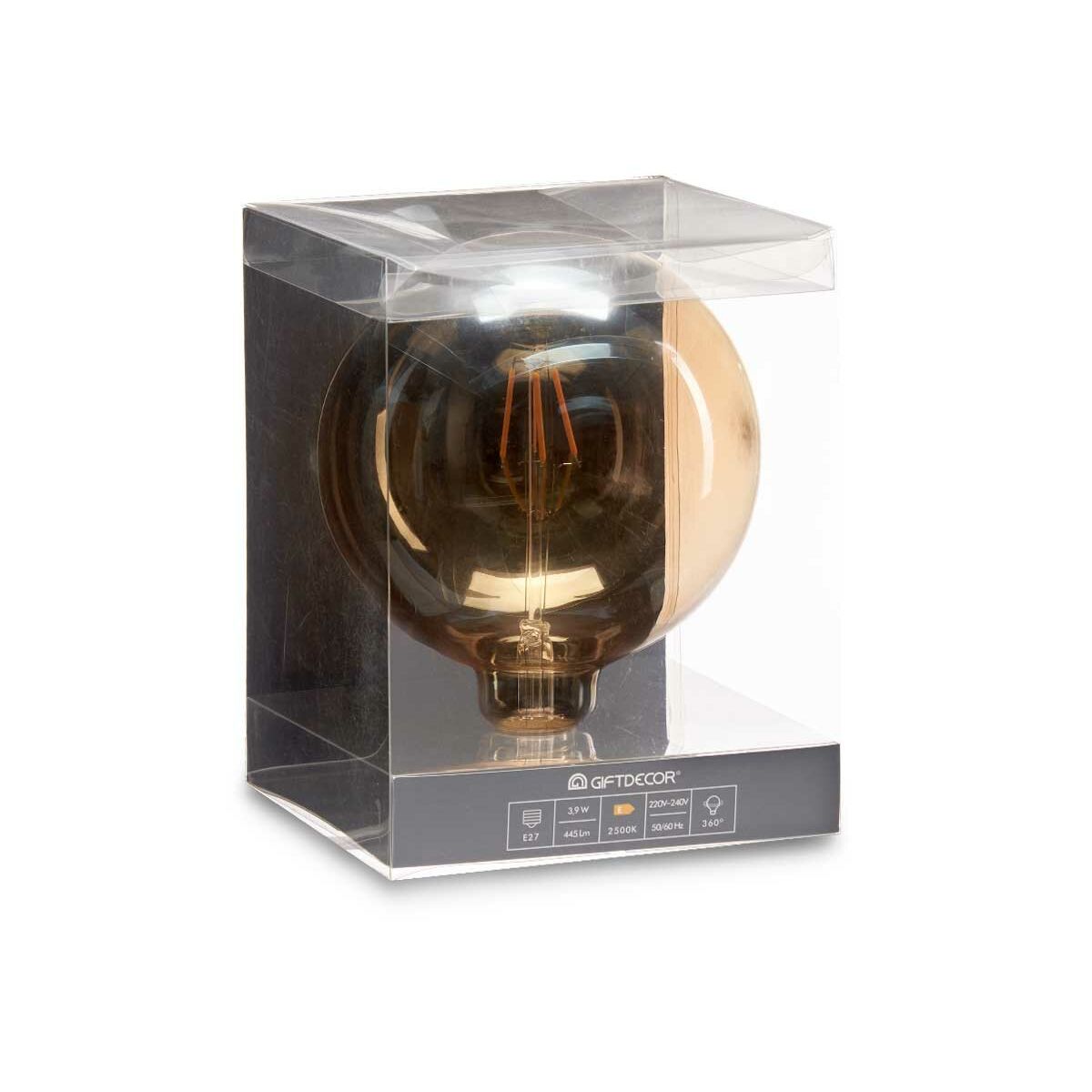 Bombilla LED Vintage E27 Transparente 4 W 14 x 19 x 14 cm (12 Unidades)