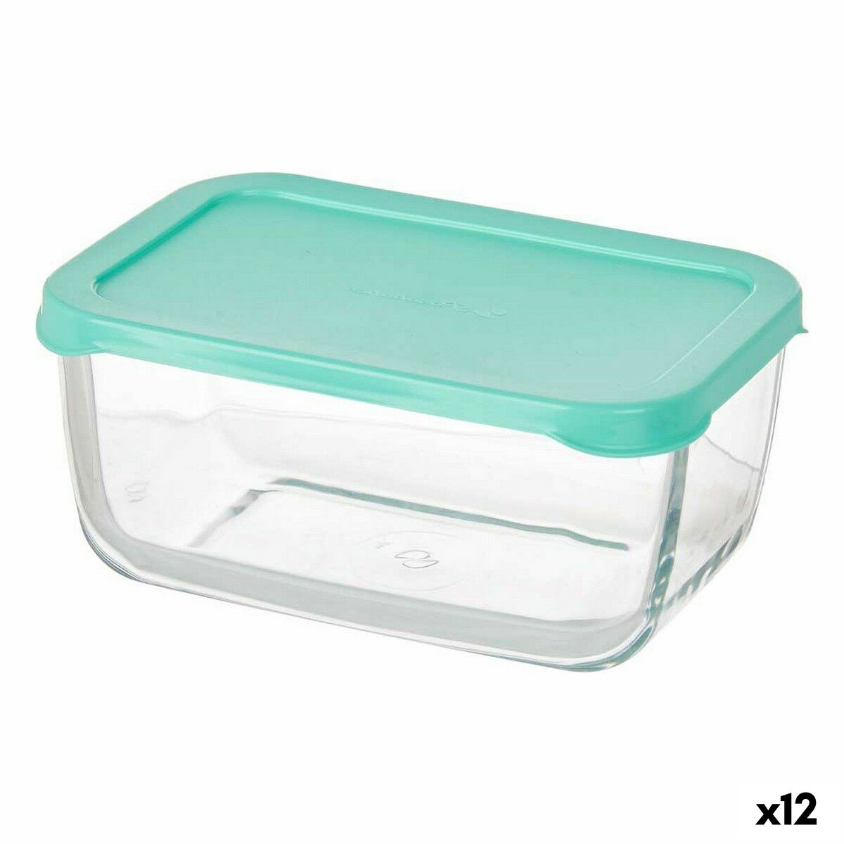 Fiambrera Snow 790 ml Verde Transparente Vidrio Polietileno (12 Unidades)