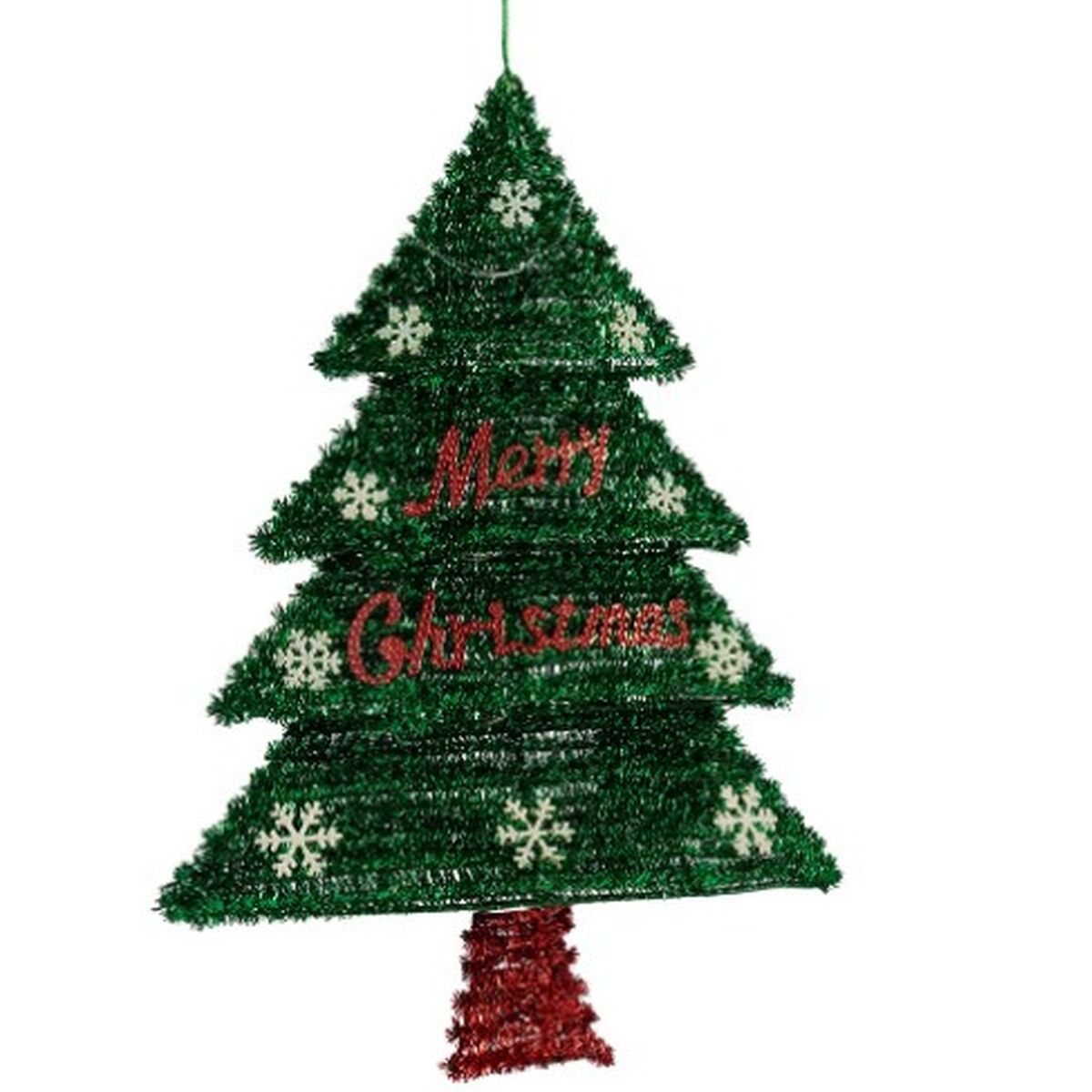 Christmas Ornament Hanging Christmas Tree Tinsel LED Light Red Green Polypropylene PET 44 x 58.8 x 7 cm (12 Units)