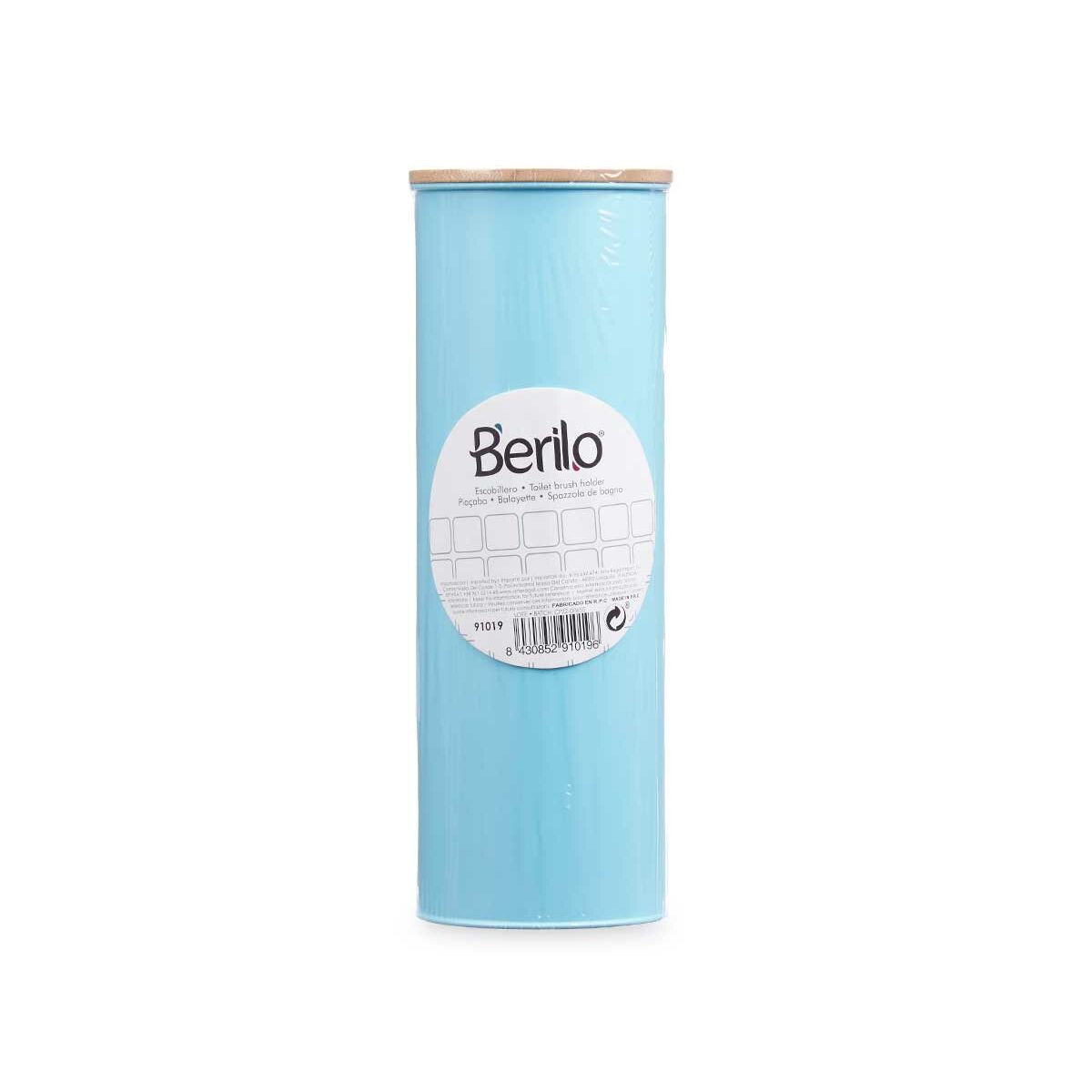 Escobilla para el Baño Azul Metal Bambú Plástico 9,5 X 27 X 9,5 cm (6 Unidades)