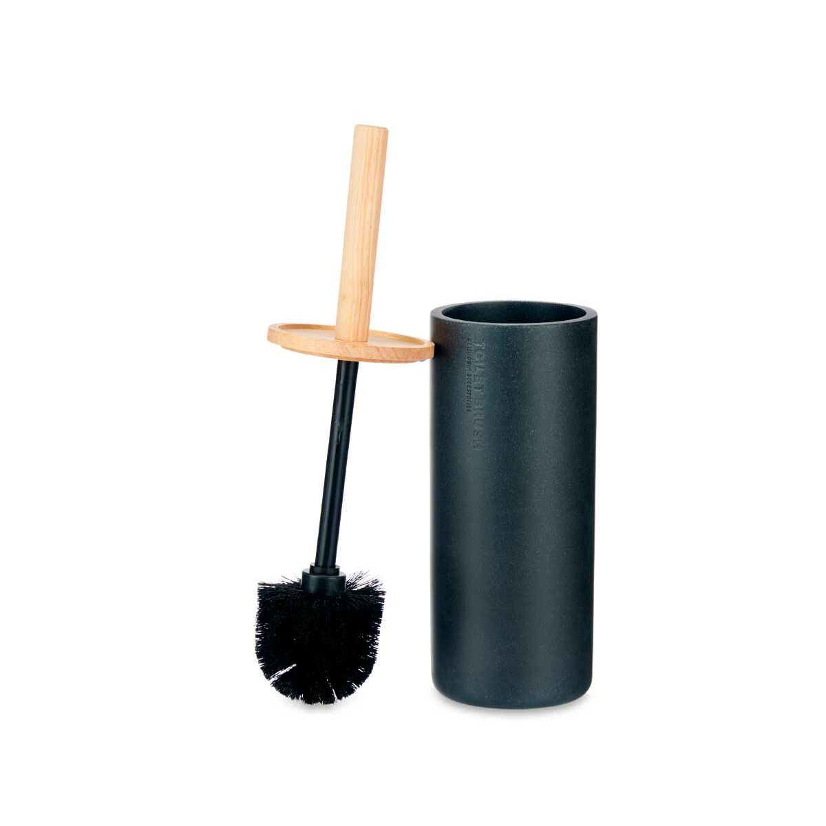 Black Toilet Brush Wood Resin 10.2 x 38 x 10.2 cm (4 Units)