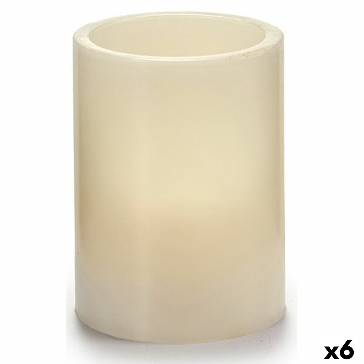 Vela LED Crema 7,5 x 10 x 7,5 cm (6 Unidades)