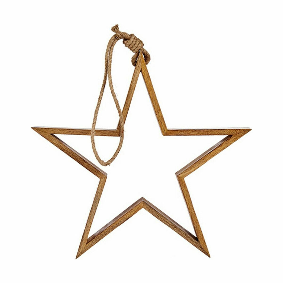 Christmas Decoration Star Brown Jute Wood 41.5 x 7 x 78 cm (6 Units)