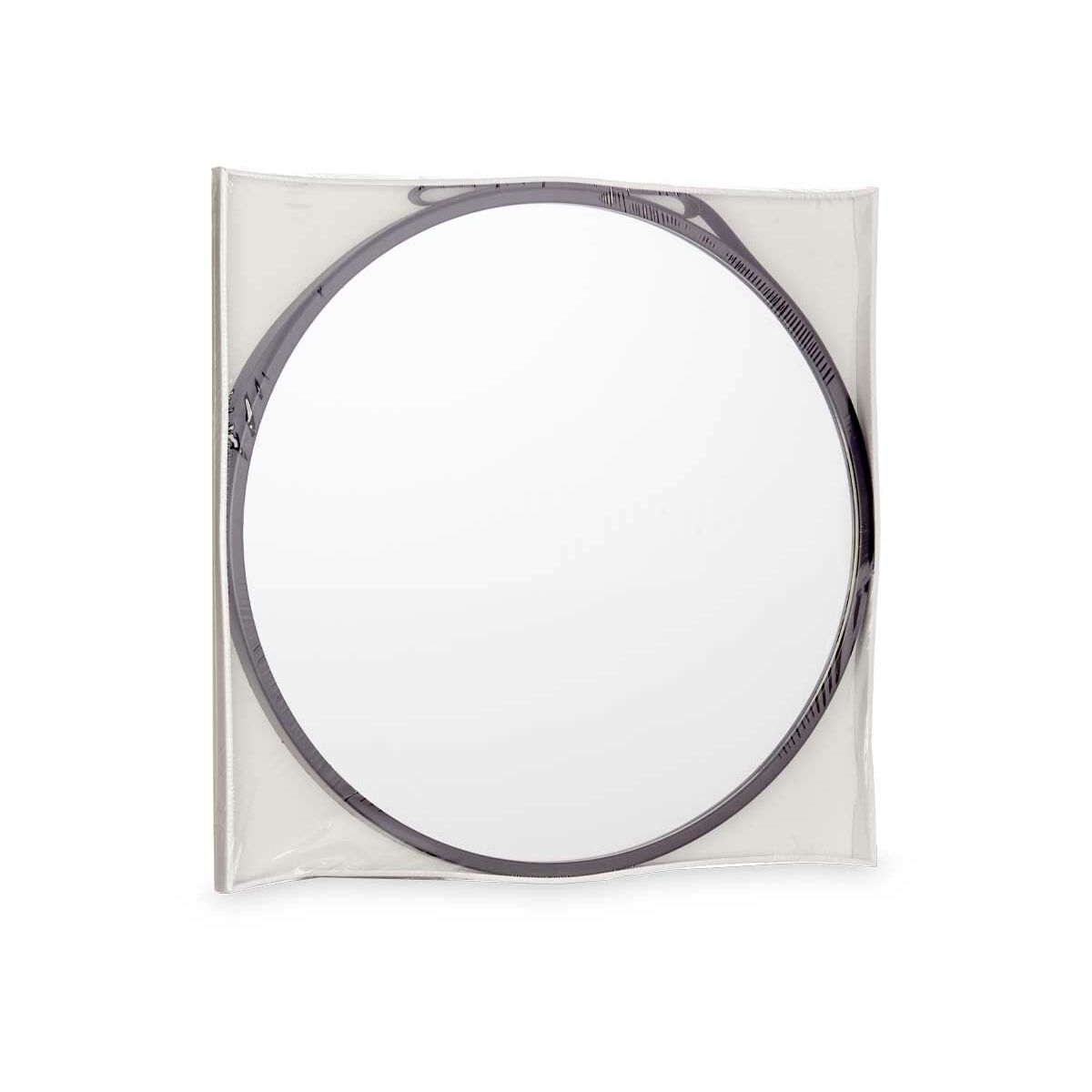 Black Crystal Faux Leather Wall Mirror 60 x 60 x 3 cm (4 Units)