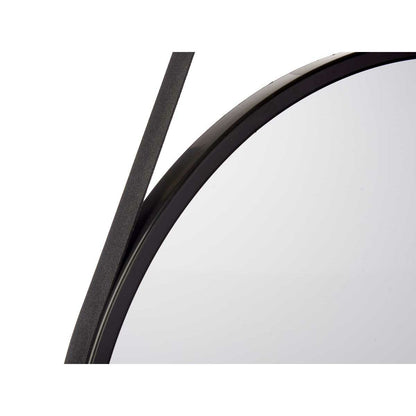 Black Crystal Faux Leather Wall Mirror 60 x 60 x 3 cm (4 Units)