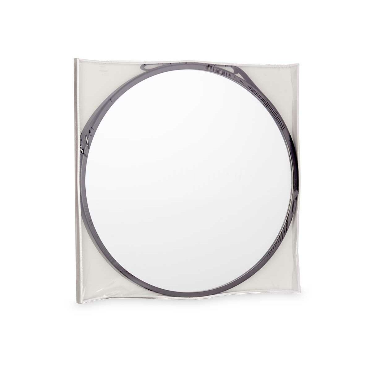 Black Crystal Faux Leather Wall Mirror 45 x 45 x 3 cm (4 Units)