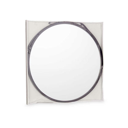 Black Crystal Faux Leather Wall Mirror 45 x 45 x 3 cm (4 Units)