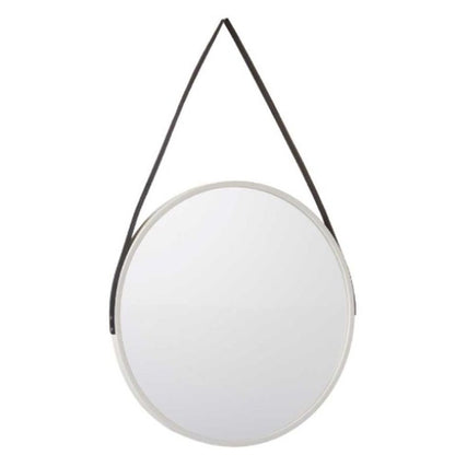 Wall Mirror White Black Crystal Faux Leather 45 x 45 x 3 cm (4 Units)