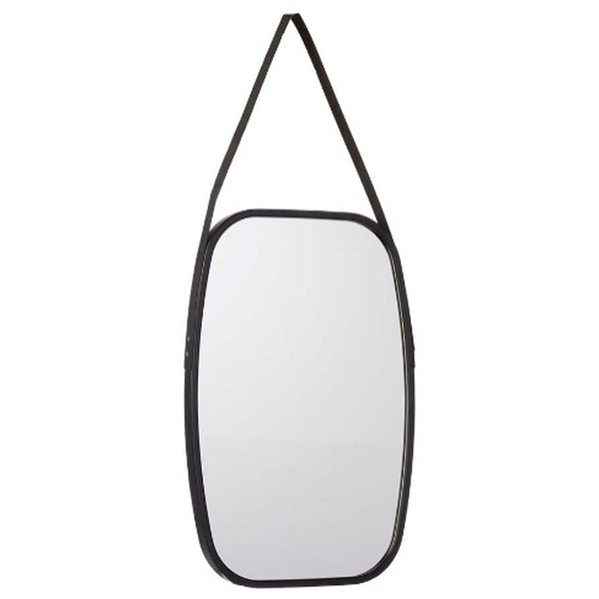 Black Crystal Faux Leather Wall Mirror 43 x 65 x 3 cm (4 Units)