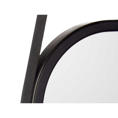 Black Crystal Faux Leather Wall Mirror 43 x 65 x 3 cm (4 Units)