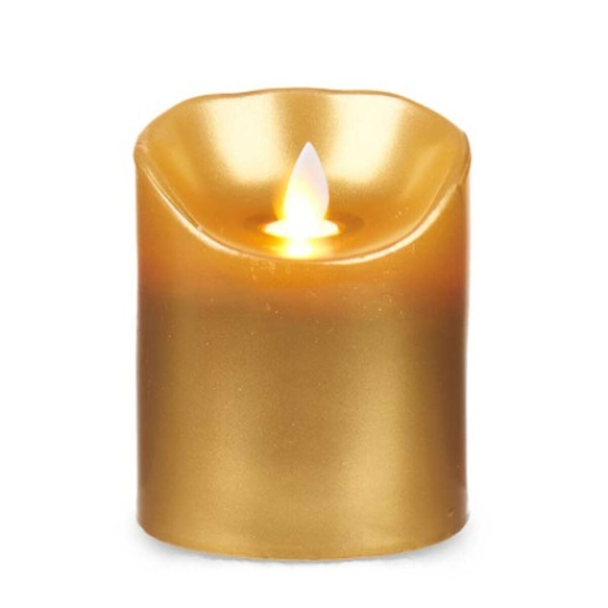 Golden LED Candle 8 x 8 x 10 cm (12 Units)