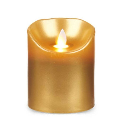 Golden LED Candle 8 x 8 x 10 cm (12 Units)