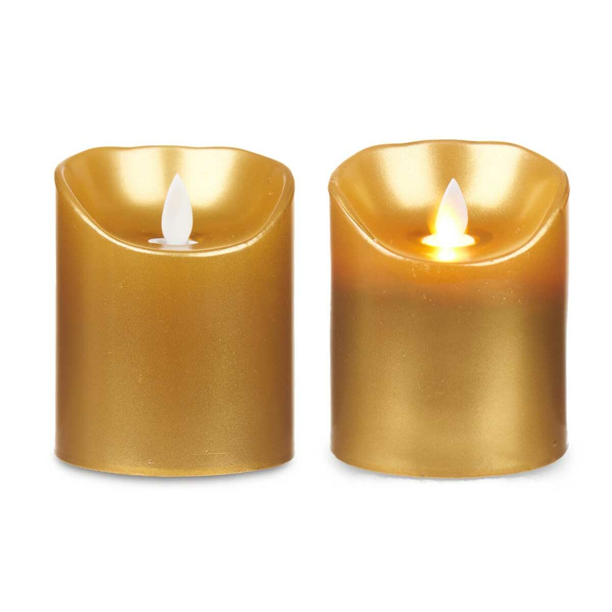 Golden LED Candle 8 x 8 x 10 cm (12 Units)