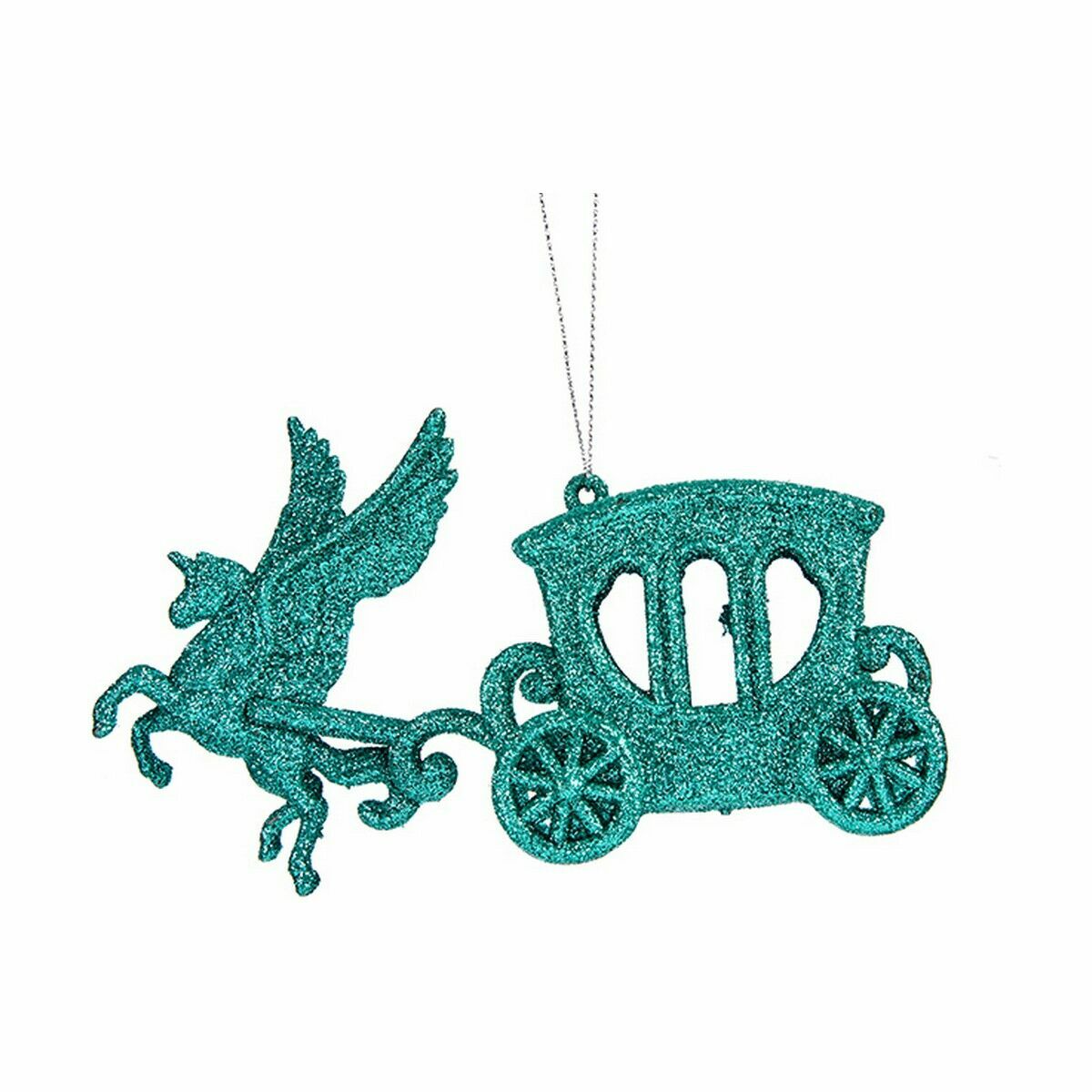 Christmas Decoration Magic Carriage Green Plastic Glitter 15 x 8.5 x 4.5 cm (24 Units)