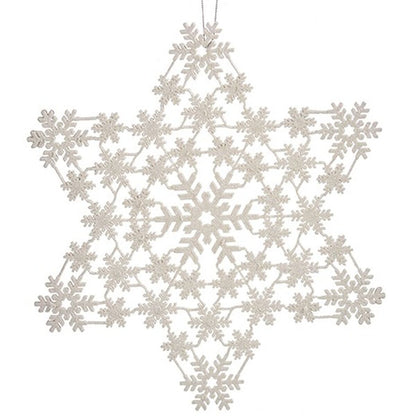 Mother-of-Pearl Star Christmas Ornament 31.5 x 32 x 0.1 cm (24 Units)