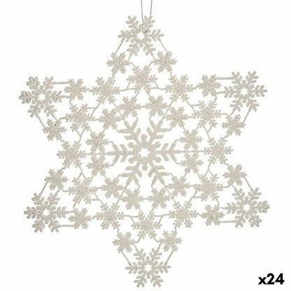 Mother-of-Pearl Star Christmas Ornament 31.5 x 32 x 0.1 cm (24 Units)