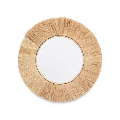 Wall Mirror Brown Glass Grass 79 x 79 x 3 cm