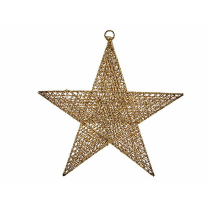 Christmas Ornament Gold Metal Star 30 x 32 x 0.5 cm (24 Units)