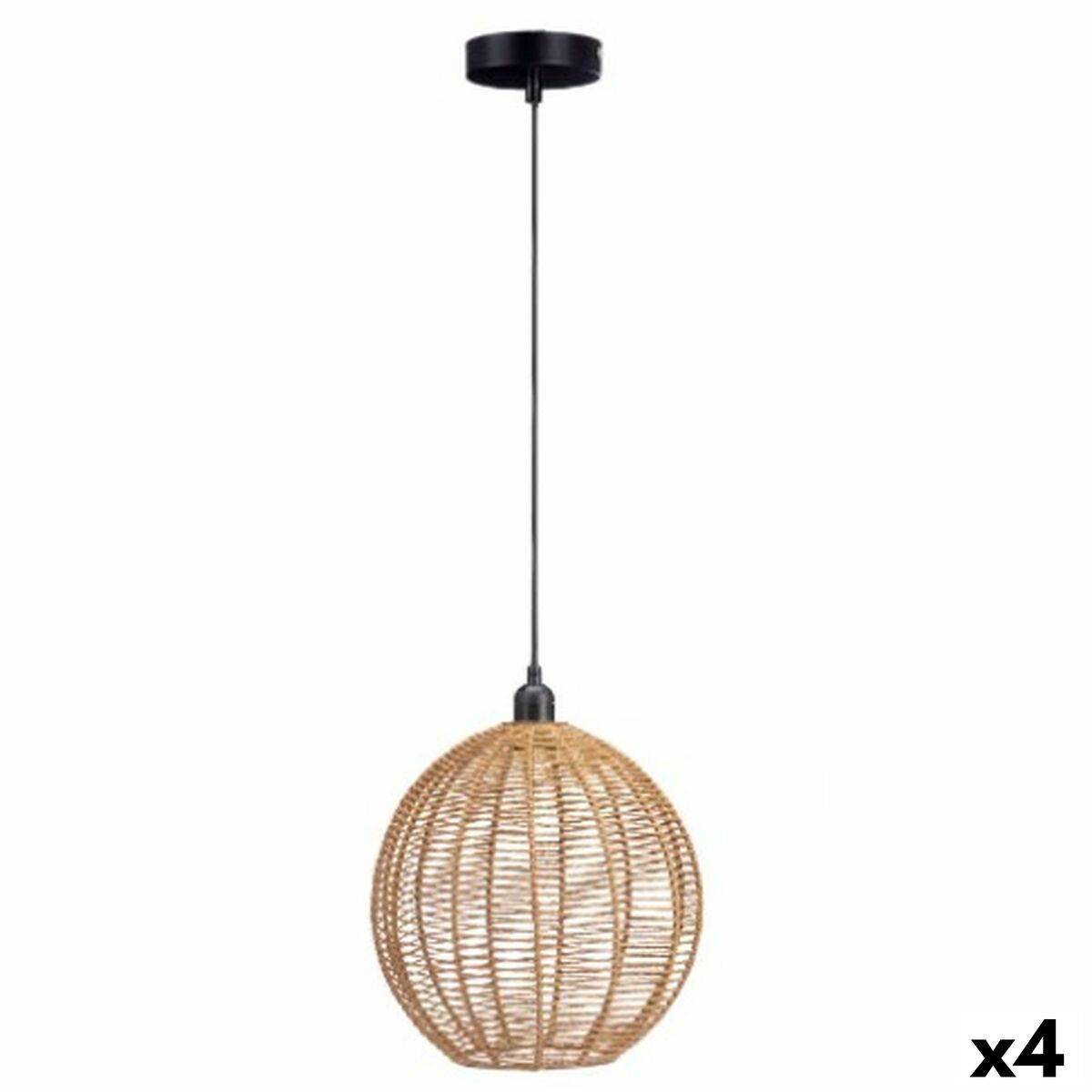 Ceiling Lamp Rope Brown Black 60 W 220 -240 V 28 x 35 x 28 cm (4 Units)