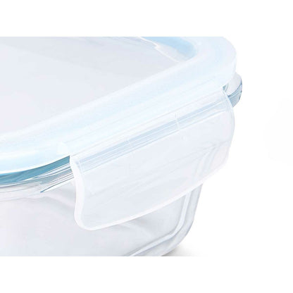 Transparent Silicone Lunch Box Borosilicate Glass 1.5 L 24.5 x 7.6 x 19 cm (12 Units)